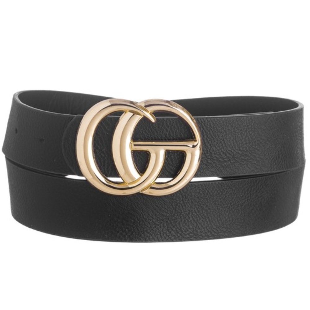 *1 left* Black Belt Gold GG Leather Fall Accessory